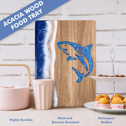 Ocean Charcuterie board: Resin Cutting Board, handmade board for Fruit Cheese and meat, Vegetable, Kitchen, Gift