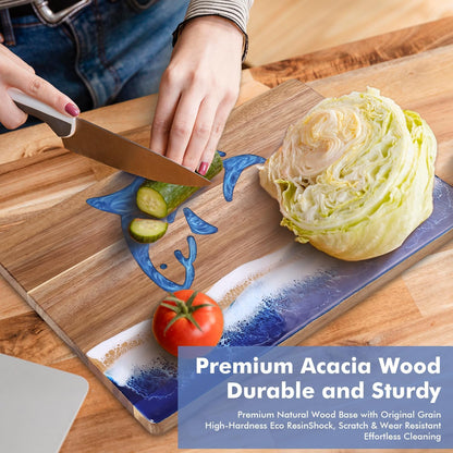 Ocean Charcuterie board: Resin Cutting Board, handmade board for Fruit Cheese and meat, Vegetable, Kitchen, Gift