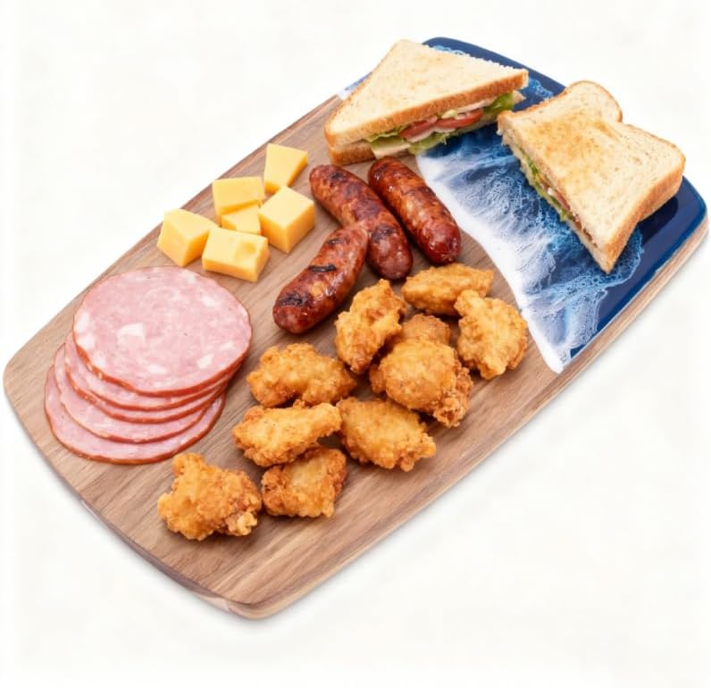 Ocean Charcuterie board: Resin Cutting Board, handmade board for Fruit Cheese and meat, Vegetable, Kitchen, Gift