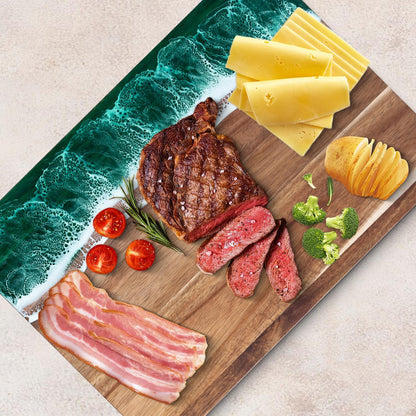 Ocean Charcuterie board: Resin Cutting Board, handmade board for Fruit Cheese and meat, Vegetable, Kitchen, Gift