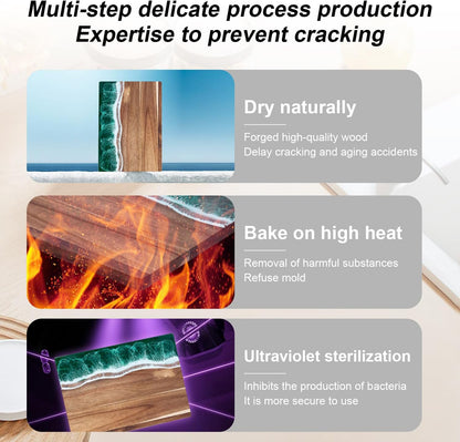 Ocean Charcuterie board: Resin Cutting Board, handmade board for Fruit Cheese and meat, Vegetable, Kitchen, Gift