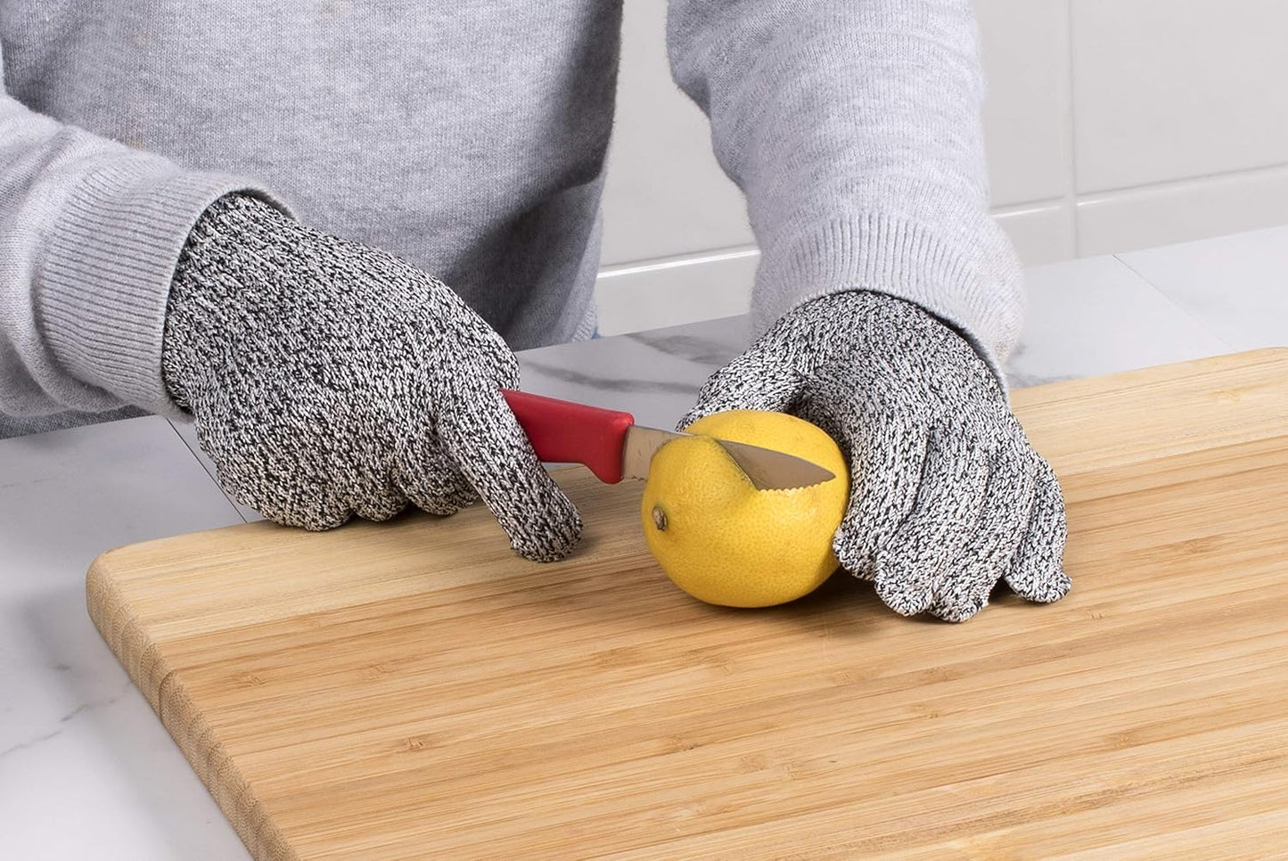 Mesh Cutting Gloves, Level-5 Cut and Abrasion Protection with Flexible Grip and Comfortable Fit, 1 Pair
