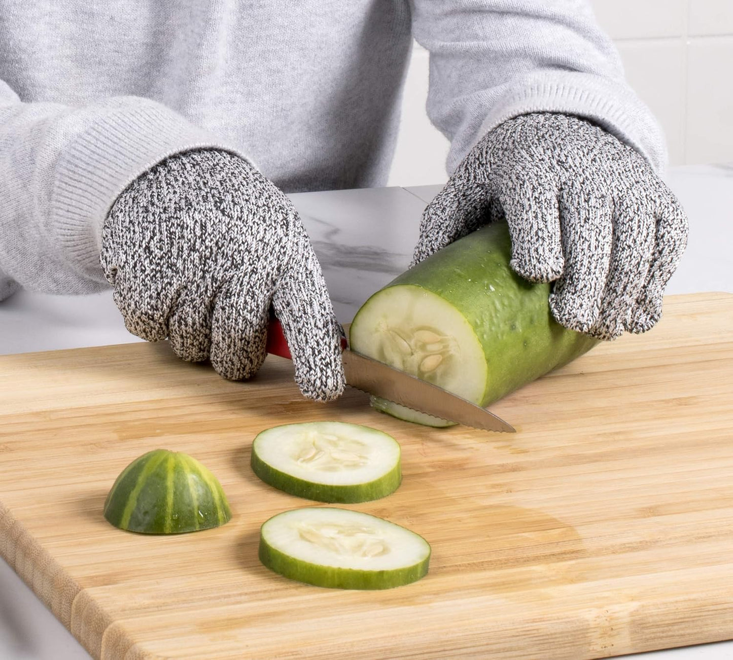 Mesh Cutting Gloves, Level-5 Cut and Abrasion Protection with Flexible Grip and Comfortable Fit, 1 Pair