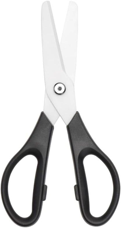 Ceramic Kitchen Scissors 8" Ceramic Blade Scissors White Sharp Blade with Black ABS Handle Cooking Shears for Office School Crafting Kitchen (Black)