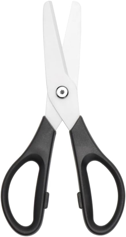 Ceramic Kitchen Scissors 8" Ceramic Blade Scissors White Sharp Blade with Black ABS Handle Cooking Shears for Office School Crafting Kitchen (Black)