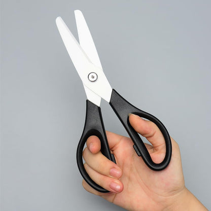 Ceramic Kitchen Scissors 8" Ceramic Blade Scissors White Sharp Blade with Black ABS Handle Cooking Shears for Office School Crafting Kitchen (Black)