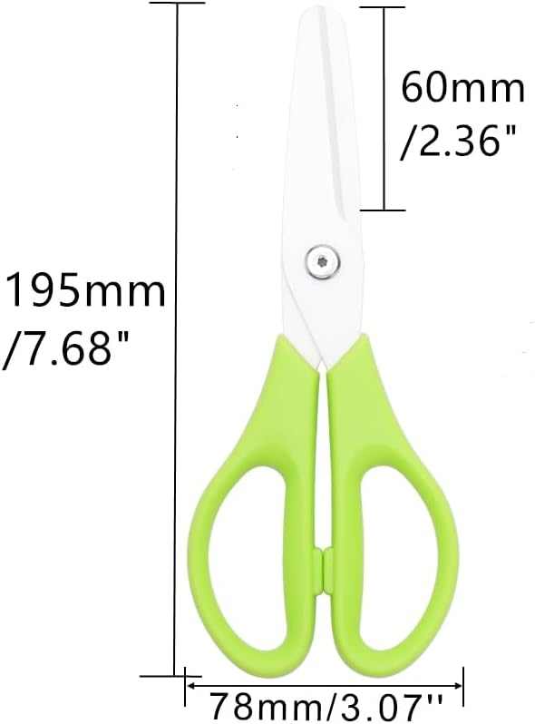 Ceramic Kitchen Scissors 8" Ceramic Blade Scissors White Sharp Blade with Black ABS Handle Cooking Shears for Office School Crafting Kitchen (Black)