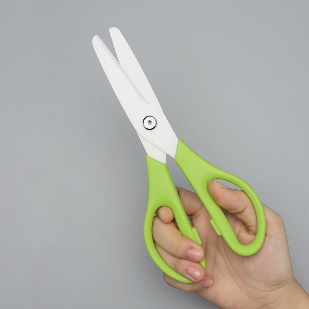 Ceramic Kitchen Scissors 8" Ceramic Blade Scissors White Sharp Blade with Black ABS Handle Cooking Shears for Office School Crafting Kitchen (Black)