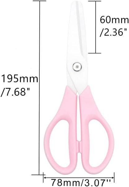 Ceramic Kitchen Scissors 8" Ceramic Blade Scissors White Sharp Blade with Black ABS Handle Cooking Shears for Office School Crafting Kitchen (Black)