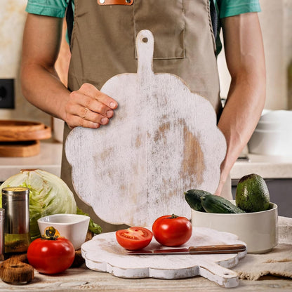 Wood Scalloped Cutting Board 18.5 Inch Decorative Wooden Charcuterie Board with Handle Engraving Christmas Wedding Engagement Housewarming Gift for Kitchen Display Snacks Cheese Appetizers