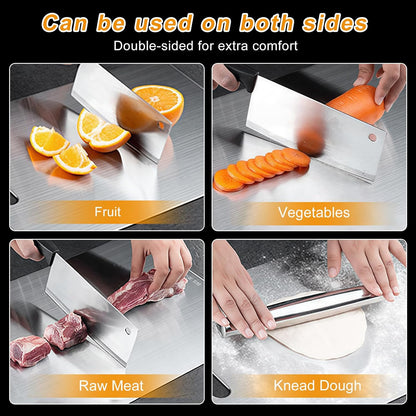 Titanium Cutting Board Set of 3, Upgraded 100% Pure Titanium Cutting Boards for Kitchen, Double Sided Food Grade Non Stick Chopping Cutting Boards for Cutting Meats Fruits Vegetables (3Pcs-S+M+L)