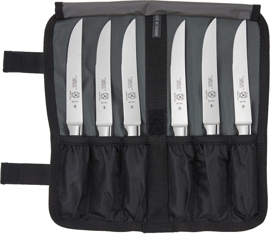Genesis 7-Piece Forged Steak Knife Set, Steel/Black