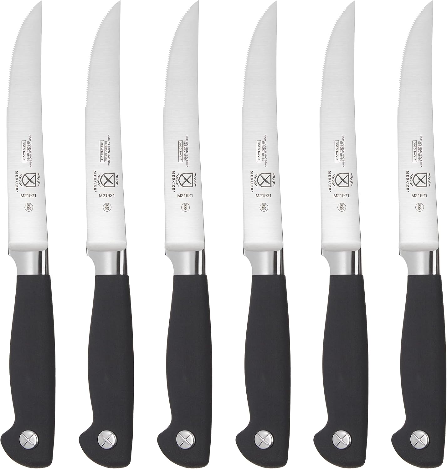 Genesis 7-Piece Forged Steak Knife Set, Steel/Black
