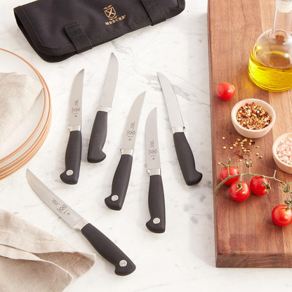 Genesis 7-Piece Forged Steak Knife Set, Steel/Black