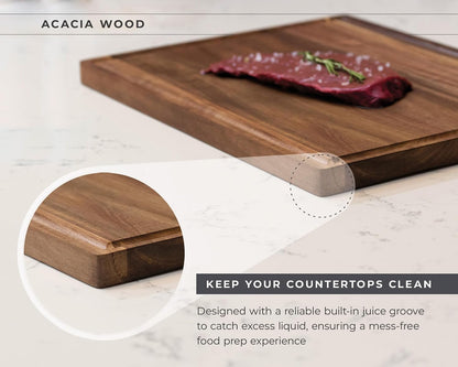 Walnut Wood Cutting Board – 17"x13" Butcher Block – Reversible Chopping Board with Juice Groove – For Meat, Cheese, Veggies, Charcuterie – Knife Friendly Kitchen Essential