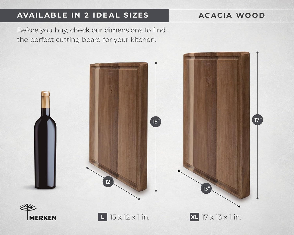 Walnut Wood Cutting Board – 17"x13" Butcher Block – Reversible Chopping Board with Juice Groove – For Meat, Cheese, Veggies, Charcuterie – Knife Friendly Kitchen Essential
