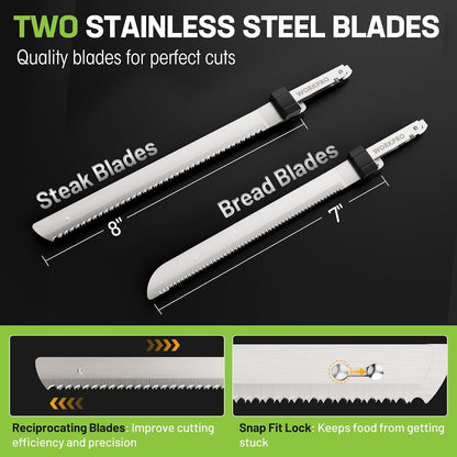 Cordless Electric Knife for Meat Slicing, White