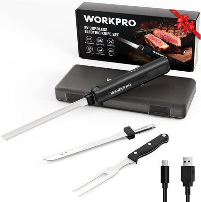 Cordless Electric Knife for Meat Slicing, White