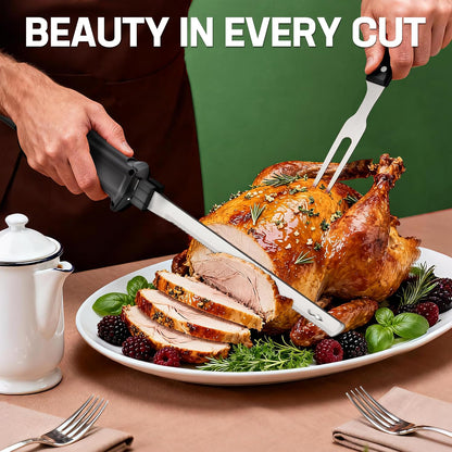 Cordless Electric Knife for Meat Slicing, White