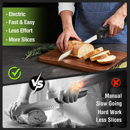 Cordless Electric Knife for Meat Slicing, White