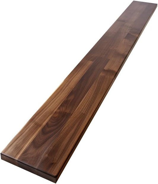Walnut Wood Backsplash, 25x4x3/4 inches, USA-Grown Solid Hardwood, Pre-Sanded & Pre-Finished, Ready to Use, Ideal for Pairing with Butcher Block Countertop