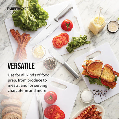 Cutting Boards for Kitchen, 3-Piece Poly Board Set, Reversible Plastic Cutting Boards, Dishwasher Safe, Odor and Stain Resistant, Gentle on Knives, 8.5x11, 9x13, 11x16 Inch