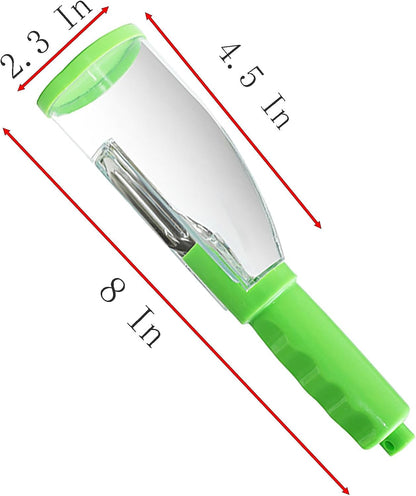 Storage Style Peel Knife, 8 Inch x 2.3 Inch Green Peeler for Vegetables and Fruits (Green)