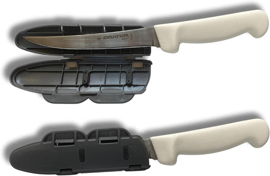 Blade Guard Knife Blade Protector Made in USA Safe Storage and Transport for Kitchen Knives, Dishwasher Safe, Protects Edges in Drawers Travel Camping RV Grey (6in)