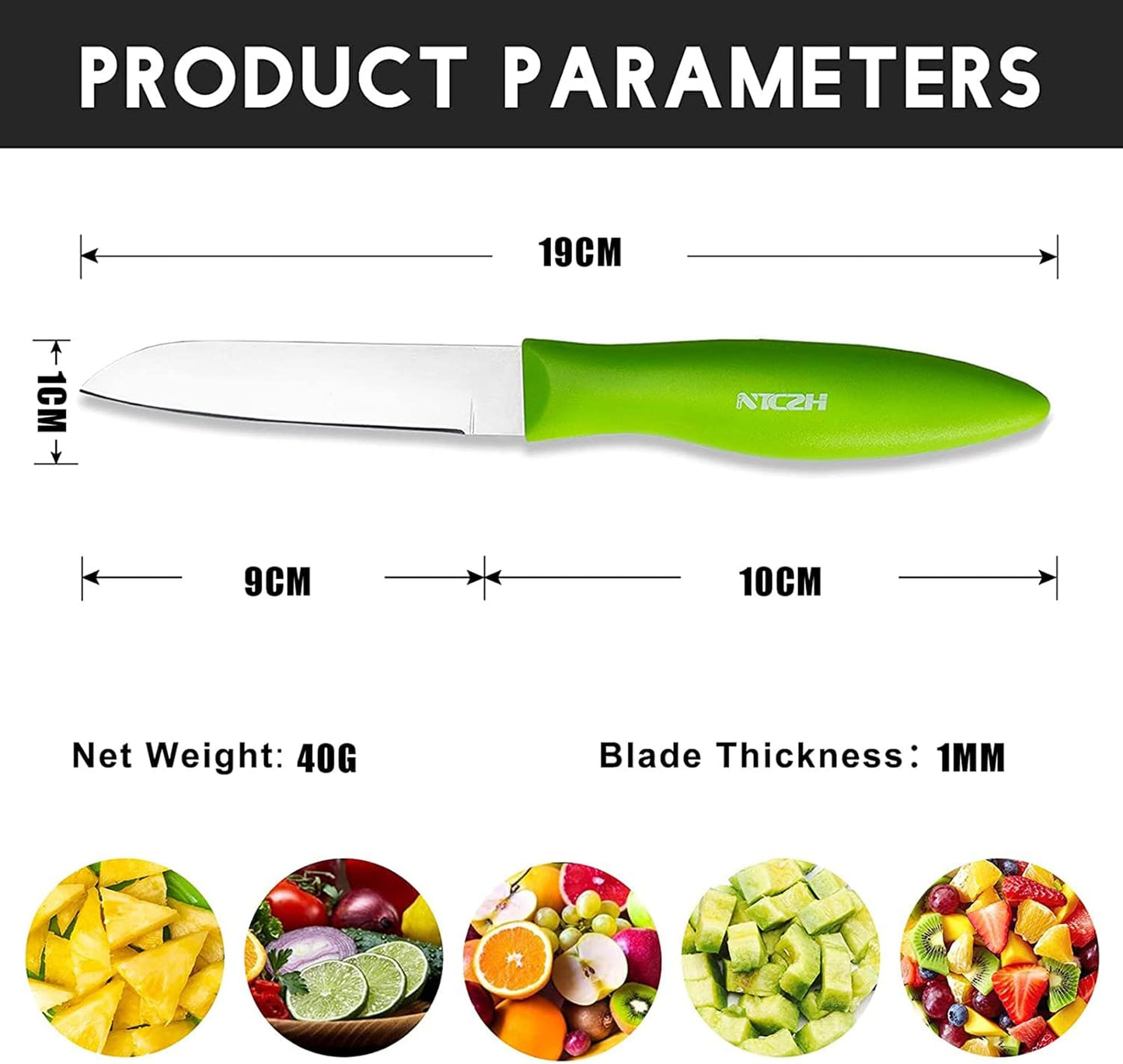 Classic Paring Knives with Straight Edge, Spear Point Color Paring Knife Set of 6, Fruit and Vegetable Knife, Ultra Sharp Kitchen Knives, German Steel, PP Plastic Handle, red/Green/Blue