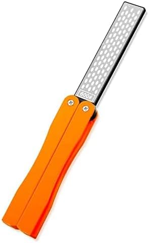 Diamond Knife sharpener Pocket Sharpening Stone #400/600 Double Sides Folding Portable Orange - 1pcs