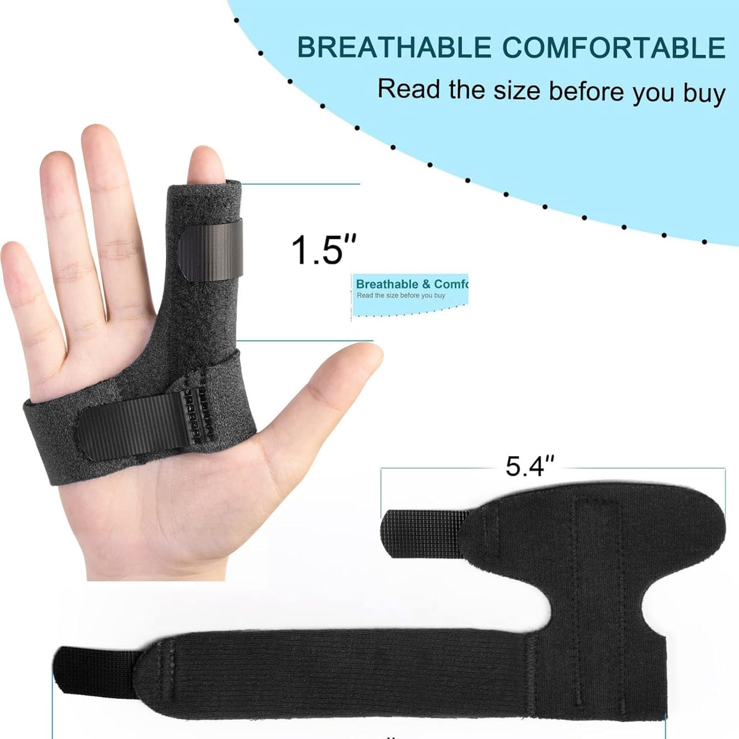 Finger Brace, Trigger Finger Splint for Index Middle Ring Pinky Finger Arthritis Pain, Tendon Injury, Broken Mallet Finger Stabilizer Supports for Dislocated Knuckle Immobilizer Wrap,Black