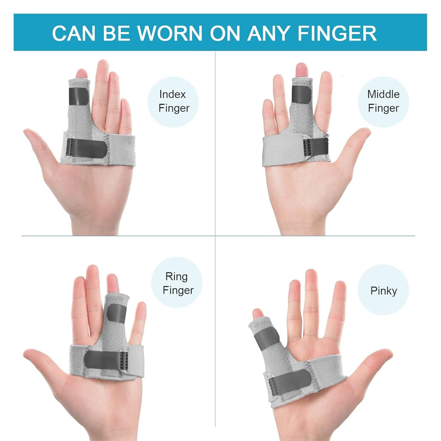 Finger Brace, Trigger Finger Splint for Index Middle Ring Pinky Finger Arthritis Pain, Tendon Injury, Broken Mallet Finger Stabilizer Supports for Dislocated Knuckle Immobilizer Wrap,Black