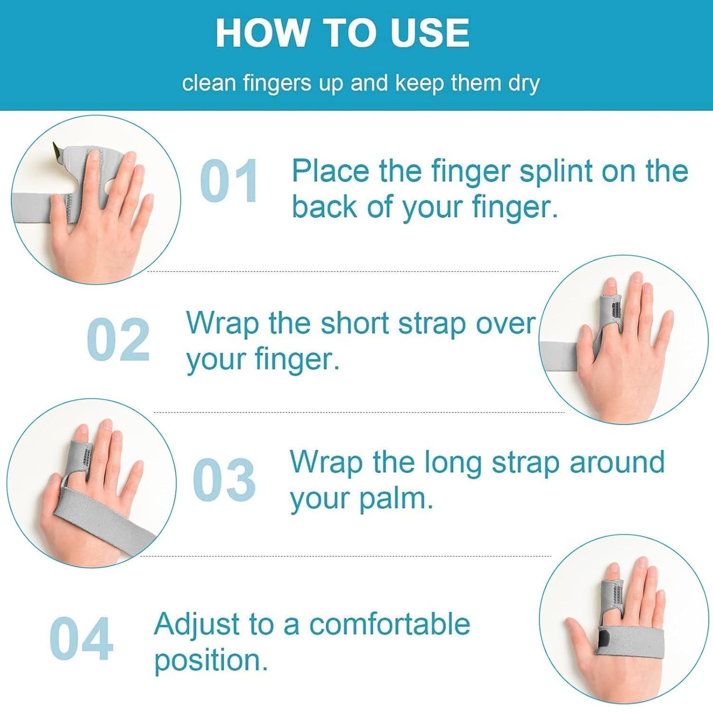Finger Brace, Trigger Finger Splint for Index Middle Ring Pinky Finger Arthritis Pain, Tendon Injury, Broken Mallet Finger Stabilizer Supports for Dislocated Knuckle Immobilizer Wrap,Black