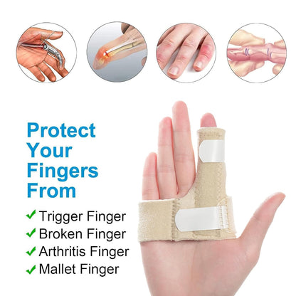 Finger Brace, Trigger Finger Splint for Index Middle Ring Pinky Finger Arthritis Pain, Tendon Injury, Broken Mallet Finger Stabilizer Supports for Dislocated Knuckle Immobilizer Wrap,Black