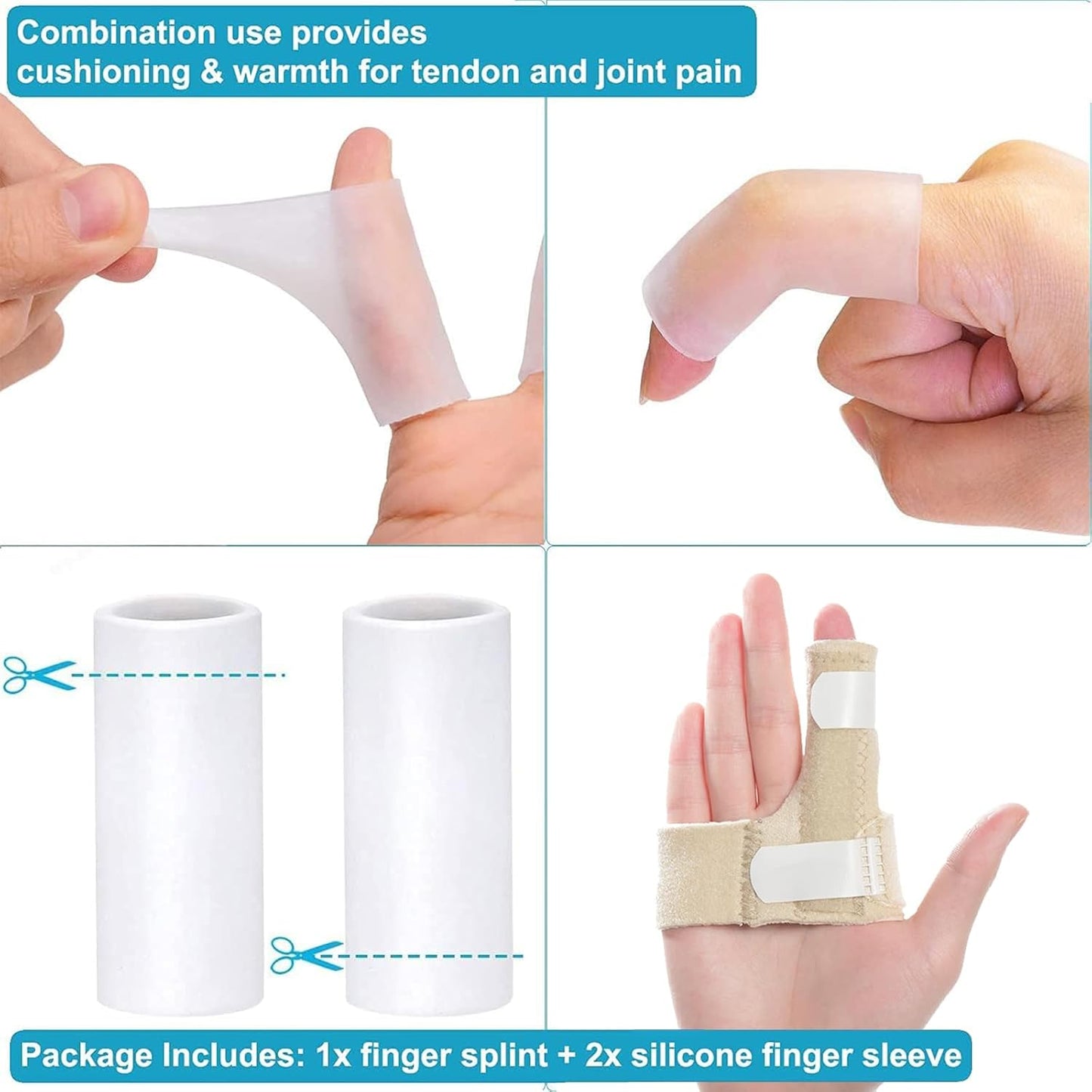Finger Brace, Trigger Finger Splint for Index Middle Ring Pinky Finger Arthritis Pain, Tendon Injury, Broken Mallet Finger Stabilizer Supports for Dislocated Knuckle Immobilizer Wrap,Black
