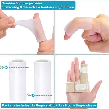 Finger Brace, Trigger Finger Splint for Index Middle Ring Pinky Finger Arthritis Pain, Tendon Injury, Broken Mallet Finger Stabilizer Supports for Dislocated Knuckle Immobilizer Wrap,Black