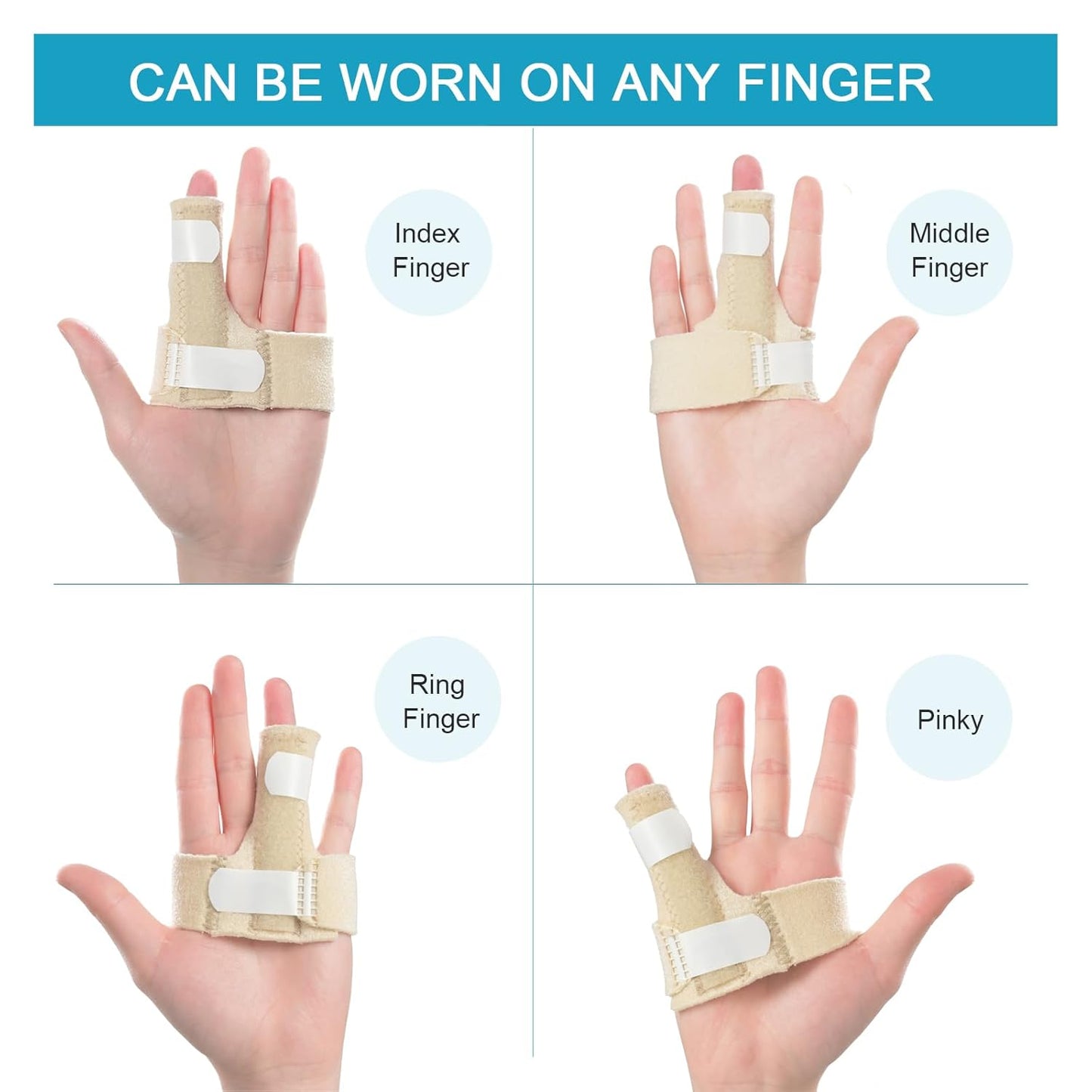 Finger Brace, Trigger Finger Splint for Index Middle Ring Pinky Finger Arthritis Pain, Tendon Injury, Broken Mallet Finger Stabilizer Supports for Dislocated Knuckle Immobilizer Wrap,Black