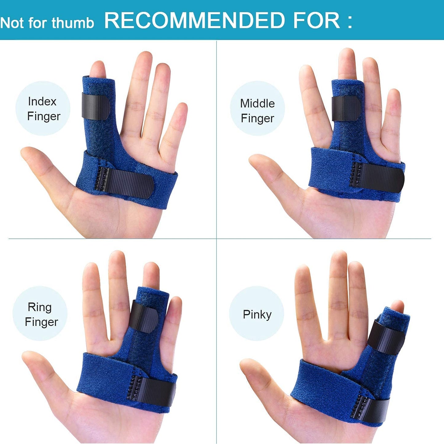 Finger Brace, Trigger Finger Splint for Index Middle Ring Pinky Finger Arthritis Pain, Tendon Injury, Broken Mallet Finger Stabilizer Supports for Dislocated Knuckle Immobilizer Wrap,Black