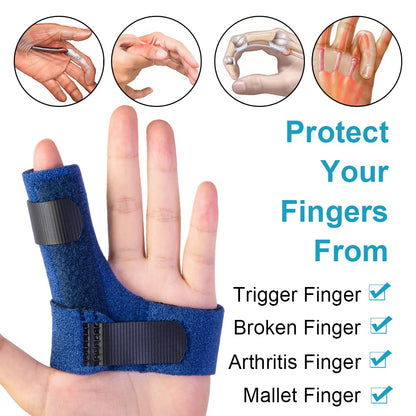Finger Brace, Trigger Finger Splint for Index Middle Ring Pinky Finger Arthritis Pain, Tendon Injury, Broken Mallet Finger Stabilizer Supports for Dislocated Knuckle Immobilizer Wrap,Black