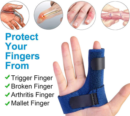 Finger Brace, Trigger Finger Splint for Index Middle Ring Pinky Finger Arthritis Pain, Tendon Injury, Broken Mallet Finger Stabilizer Supports for Dislocated Knuckle Immobilizer Wrap,Black