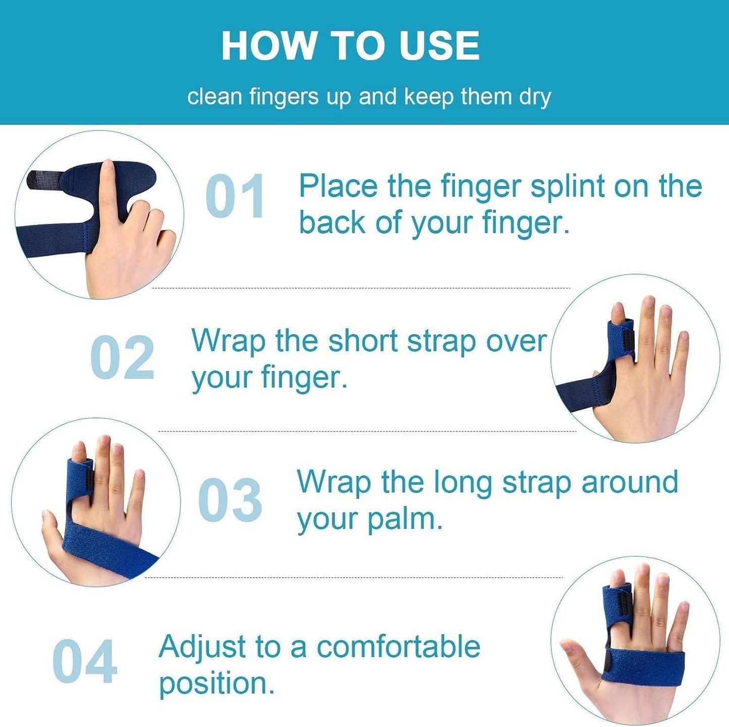 Finger Brace, Trigger Finger Splint for Index Middle Ring Pinky Finger Arthritis Pain, Tendon Injury, Broken Mallet Finger Stabilizer Supports for Dislocated Knuckle Immobilizer Wrap,Black