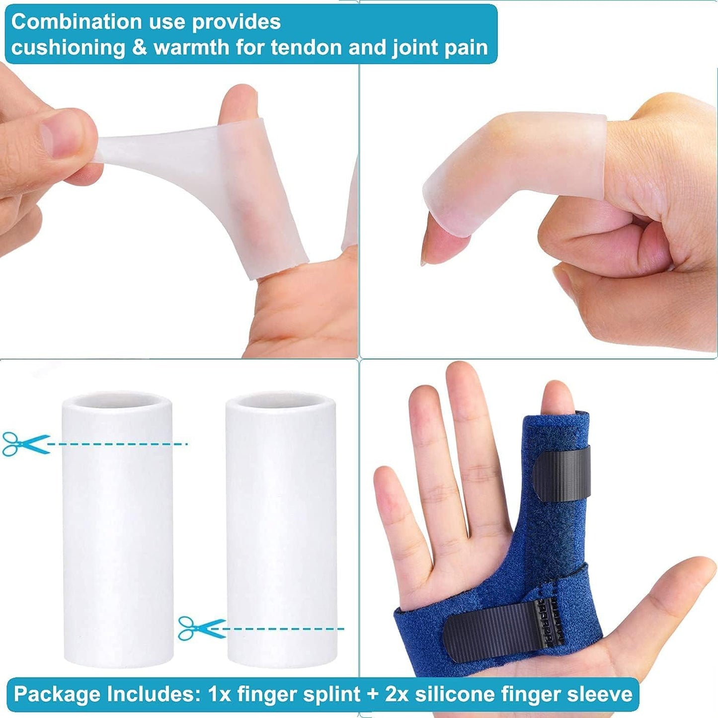 Finger Brace, Trigger Finger Splint for Index Middle Ring Pinky Finger Arthritis Pain, Tendon Injury, Broken Mallet Finger Stabilizer Supports for Dislocated Knuckle Immobilizer Wrap,Black