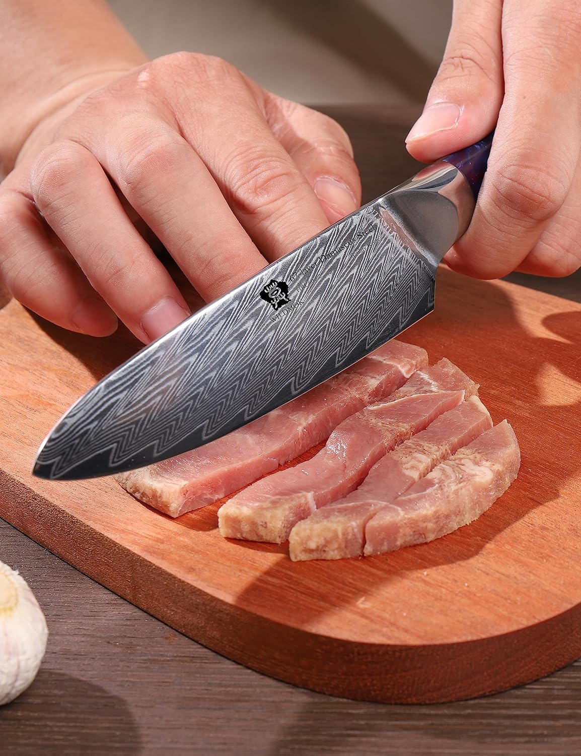 Japanese Damascus Steel Utility Knife, Multipurpose Super Sharp, Slicing, Mincing, Chopping, Peeling, Dicing