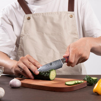 Japanese Damascus Steel Utility Knife, Multipurpose Super Sharp, Slicing, Mincing, Chopping, Peeling, Dicing