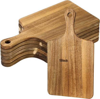6 Pcs Thicken Cutting Board Bulk Wood Board for Chopping Serving Charcuterie Material for Laser Engraving Mother' Day Wedding Housewarming Gift(Acacia)
