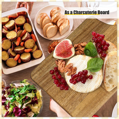 6 Pcs Thicken Cutting Board Bulk Wood Board for Chopping Serving Charcuterie Material for Laser Engraving Mother' Day Wedding Housewarming Gift(Acacia)