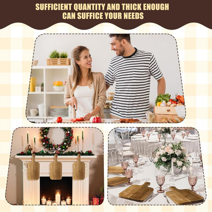 6 Pcs Thicken Cutting Board Bulk Wood Board for Chopping Serving Charcuterie Material for Laser Engraving Mother' Day Wedding Housewarming Gift(Acacia)