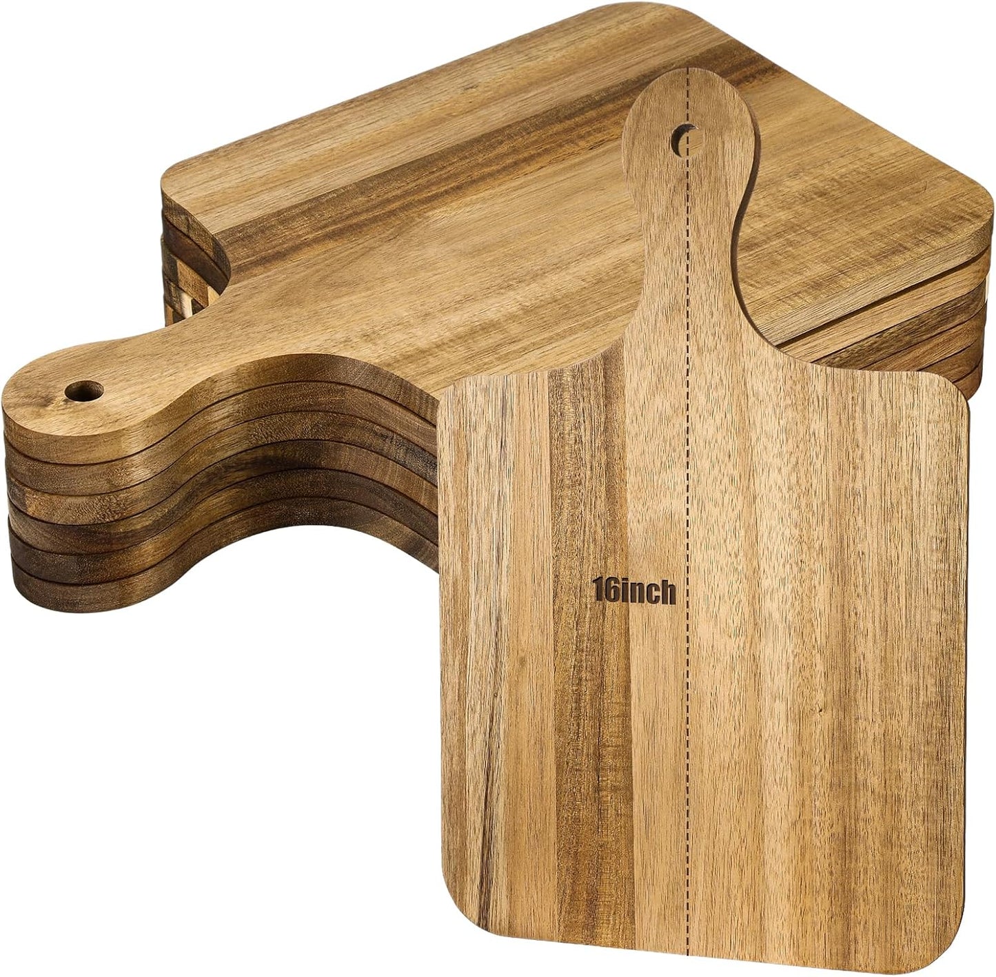 6 Pcs Thicken Cutting Board Bulk Wood Board for Chopping Serving Charcuterie Material for Laser Engraving Mother' Day Wedding Housewarming Gift(Acacia)