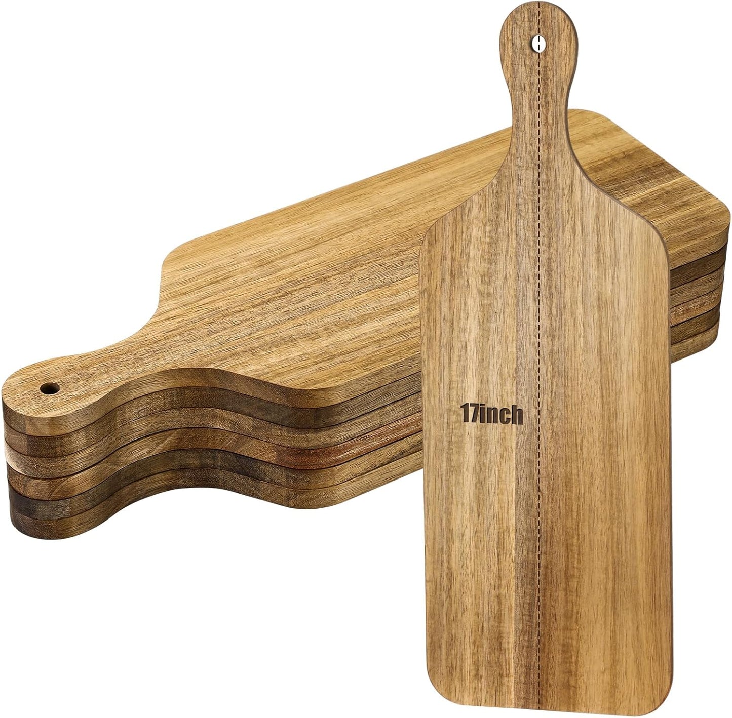 6 Pcs Thicken Cutting Board Bulk Wood Board for Chopping Serving Charcuterie Material for Laser Engraving Mother' Day Wedding Housewarming Gift(Acacia)