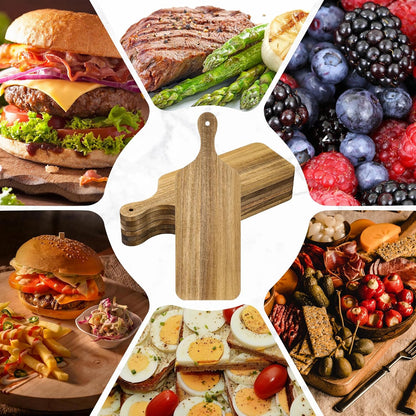 6 Pcs Thicken Cutting Board Bulk Wood Board for Chopping Serving Charcuterie Material for Laser Engraving Mother' Day Wedding Housewarming Gift(Acacia)